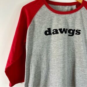 Women’s Baseball 3/4-Sleeve Unisex Dawgs Graphic T-shirt Size M